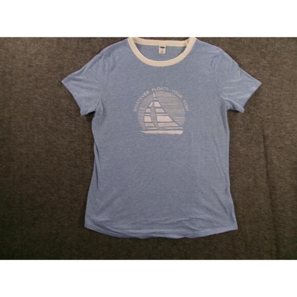 Old Navy Tops - Old Navy Shirt Womens Extra Small Blue Summer Travel Playful Casual Costal Beach